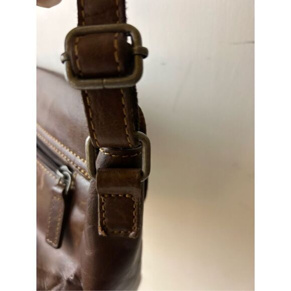 Jack Georges magnetic snap Leather shoulder bag brown India 10"x6" - Picture 4 of 10